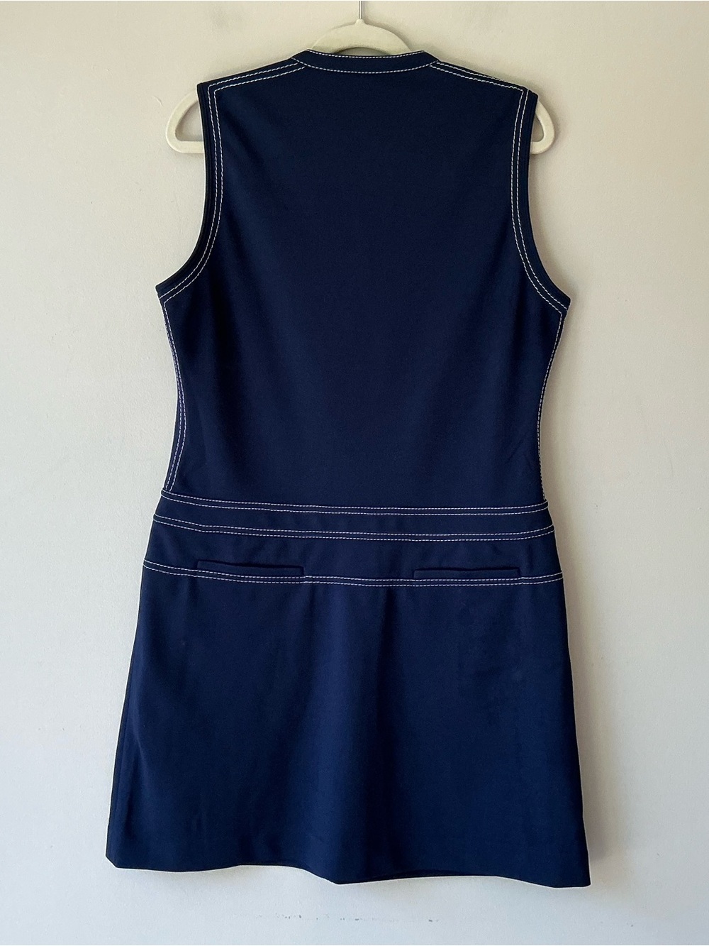 Tory Sport Piqué Contrast Stitch Dress in Tory Navy Size XL - Picture 4 of 7